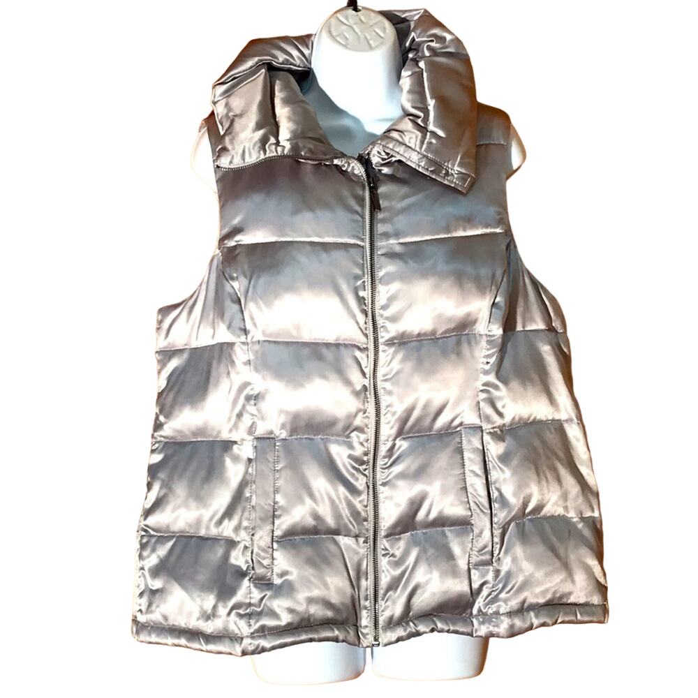 Charter Club Silver Puffer Vest. 1X